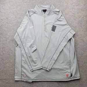 Ariat FR Pullover Mens 3XL Gray 1/4 Zip Long Sleeve Flame Resistant Workwear Top